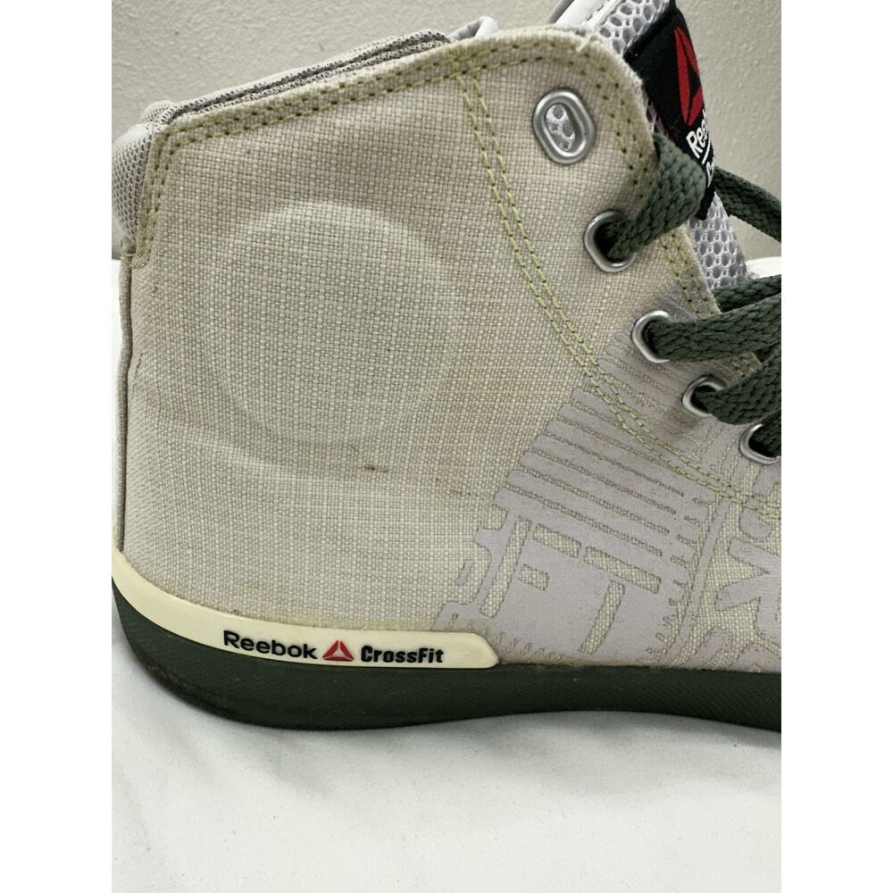 Reebok Crossfit Sneakers Size 8.5 High Top Trainer Shoes Lace Up White Green - Picture 7 of 12